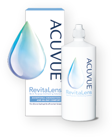 Opakowanie wraz z butelką ACUVUE® RevitaLens® 360 ml
