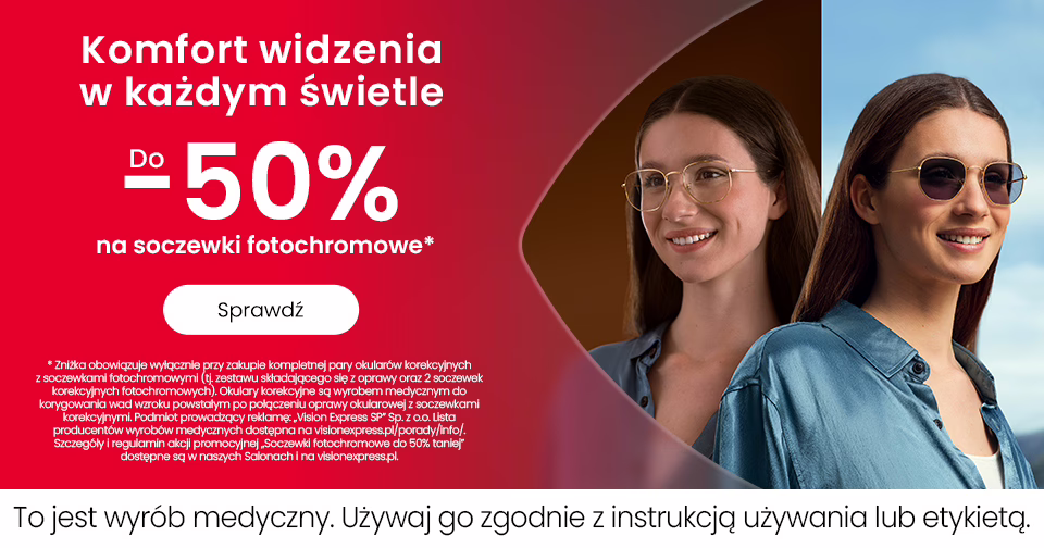 Obraz główny do promocji - Do -50% na soczewki fotochromowe