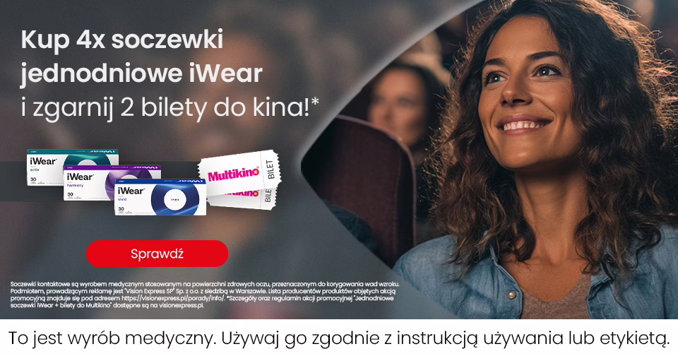 Obraz główny do promocji - 2x bilet do Multikina przy zakupie 4 opakowań soczewek iWear!